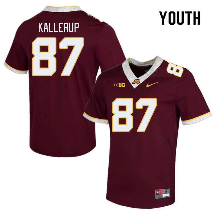 Youth #87 Nick Kallerup Minnesota Golden Gophers College Football Jerseys Stitched-Maroon